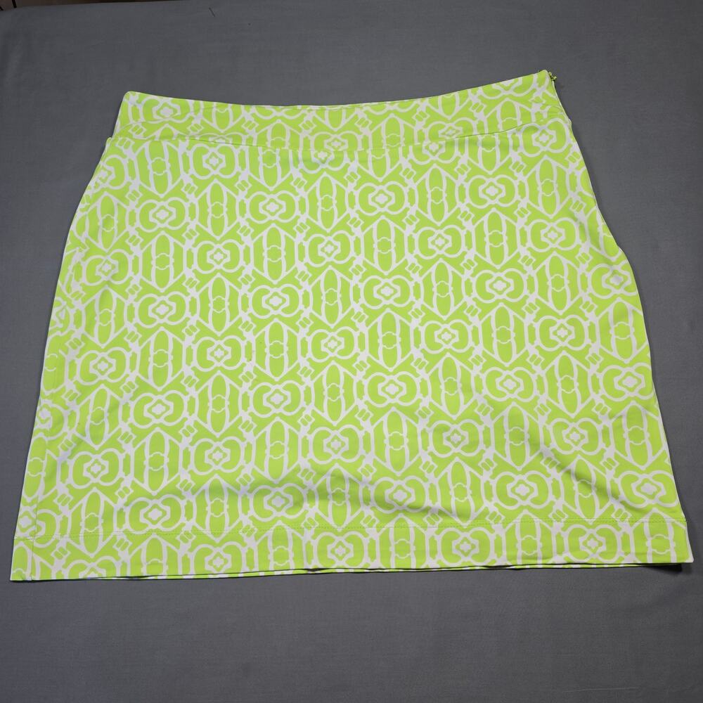 Sunset Sweet Tea Lime Green Skort Mini Skirt Shorts Stretch Sporty Womens Size L